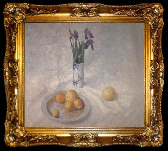 framed  NC Wyeth Still Life with Iris and Oranges, ta009-2